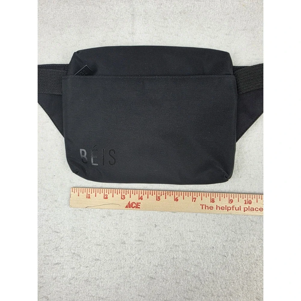 Beis Fanny Pack Sport Bag Black Crossbody Minimal Travel W/ Pacifier Holder